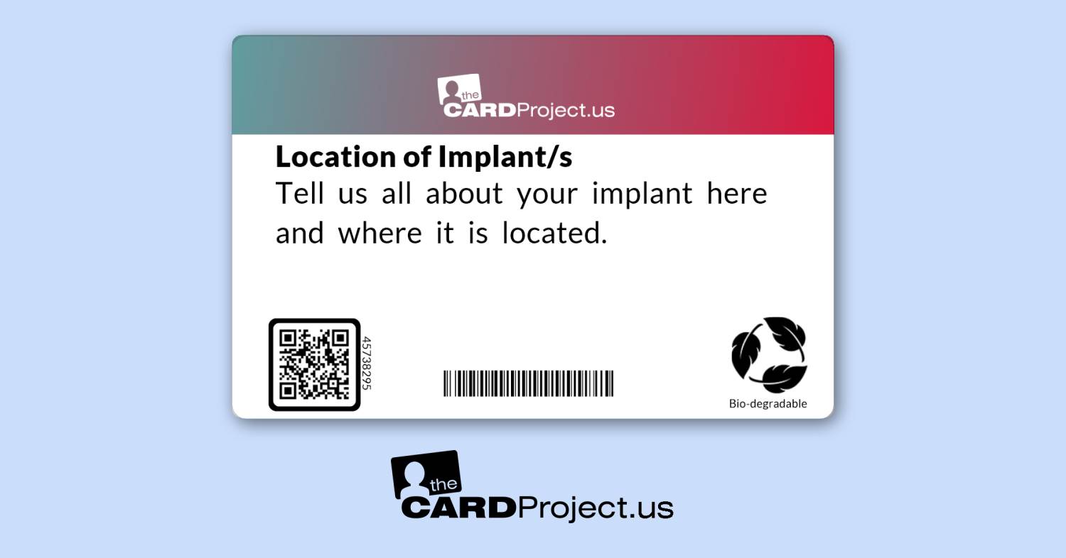 Metal Implant ID Card (REAR)